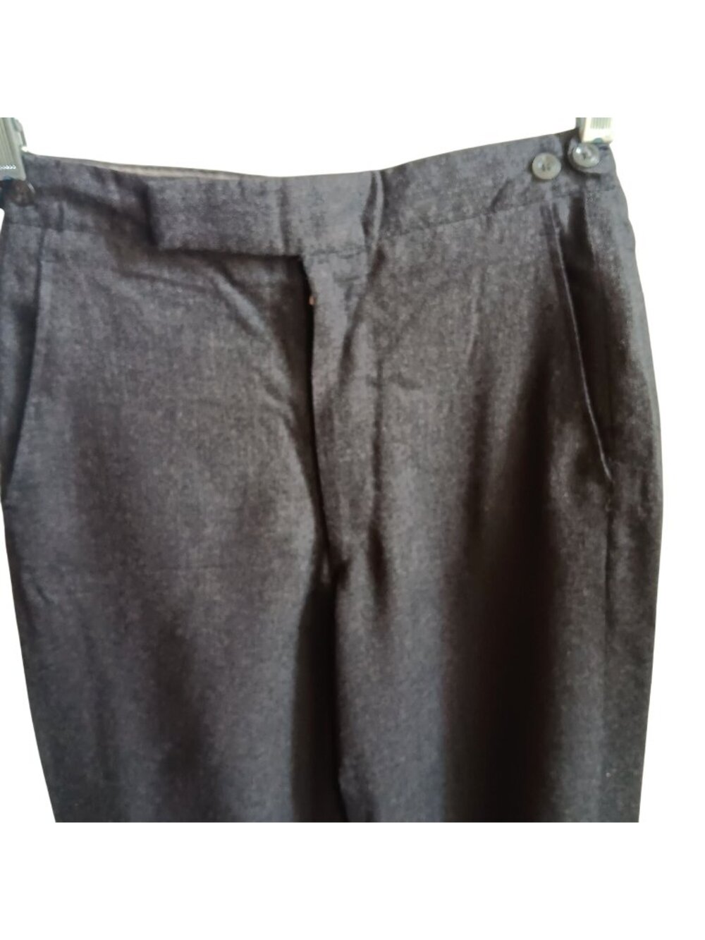 Vintage 24x27 Boys Black Wool Blend Dress Pants 1970's Rayon Blend Prep School